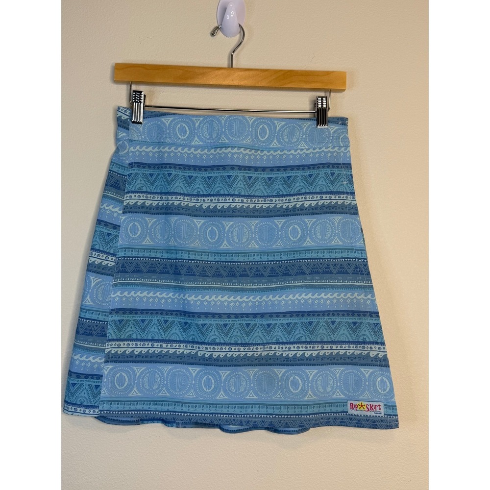 RipSkirt Hawaii Blue Tribal Surfboard Print Wrap Athletic Skirt Women's XS